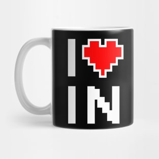 I Love IN - Pixel heart for Indiana gamer Mug